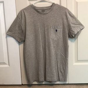 Polo Short Sleeve Pocket T-Shirt Grey/Navy